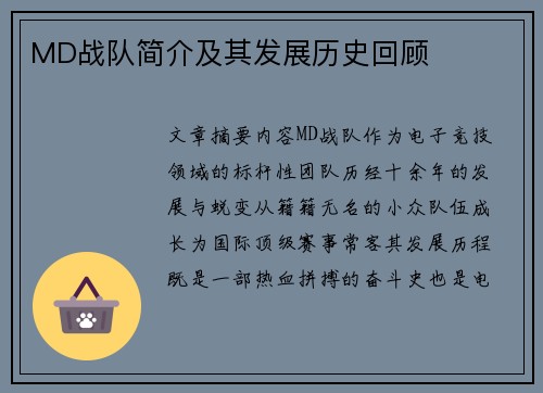 MD战队简介及其发展历史回顾